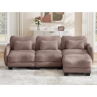 Canapé modulaire en L avec repose-pieds