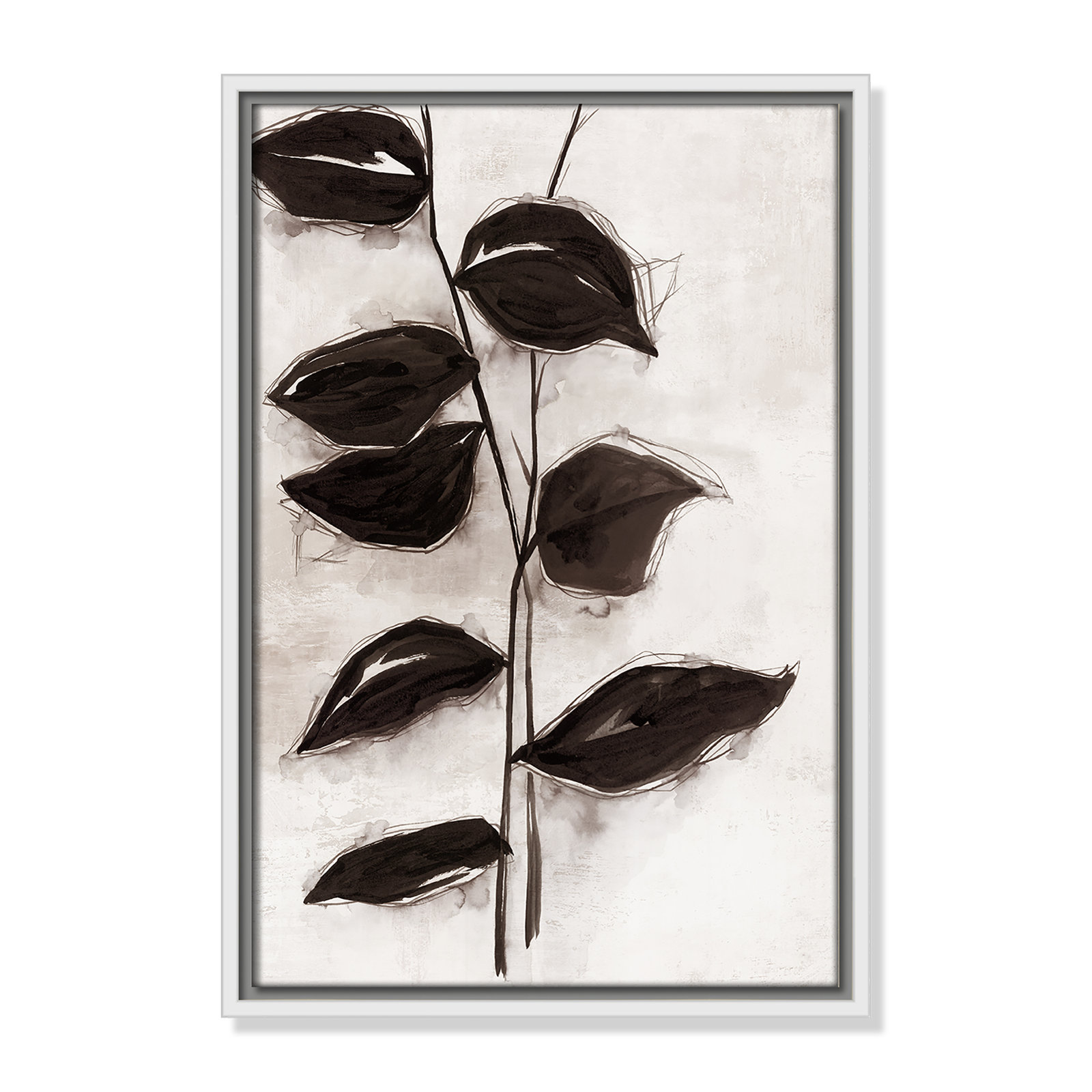 Leaves I by Eva Watts, 19.5" H x 13.5" W x 2" D, White Framed