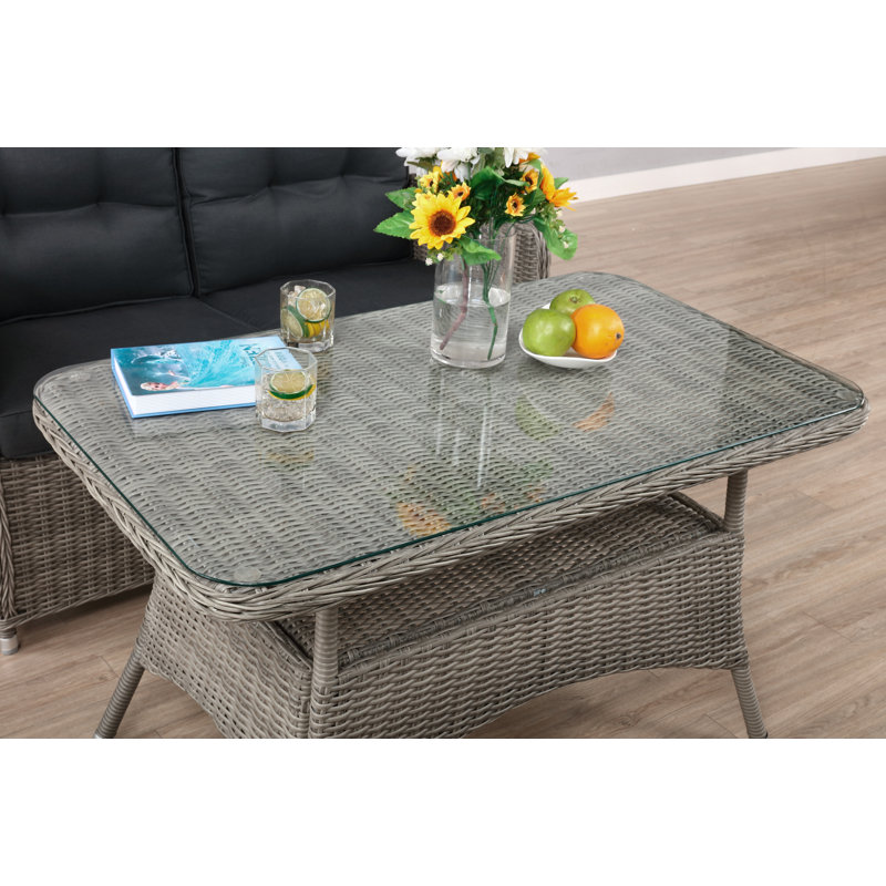 Rectangular Outdoor Coffee Table - 109.22 cm W 66 cm D