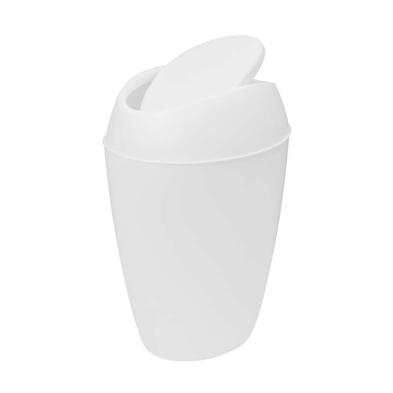 Poubelle pivotante en plastique 2,2 gallons Twirla, Blanc métallique