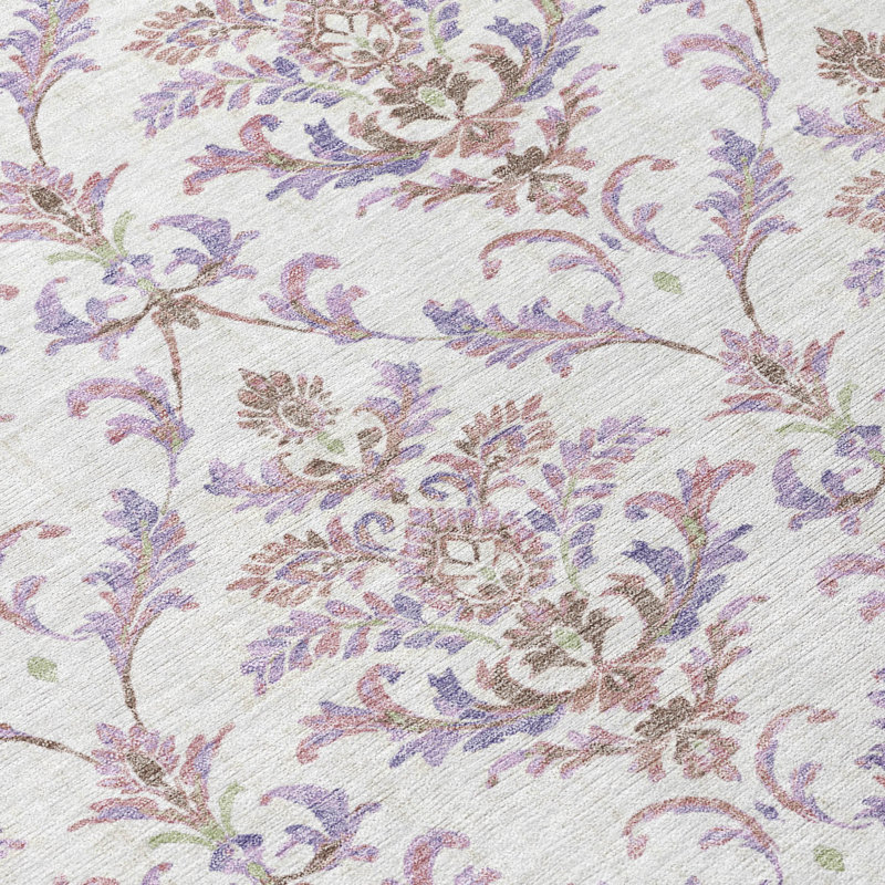 Machine Washable Indoor/Outdoor Chantille ACN2325 Damask Rug, Rectangle 5' x 7'6"