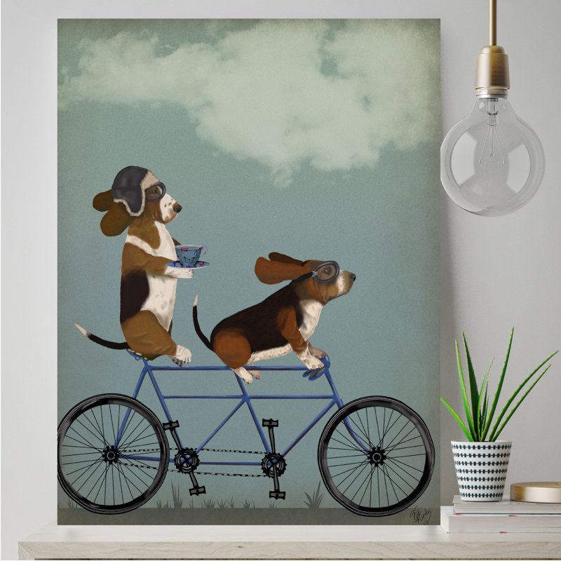 « basset hound tandem », impression sur toile, H 20,75 po x l 16,75 po x P 1,5 po
