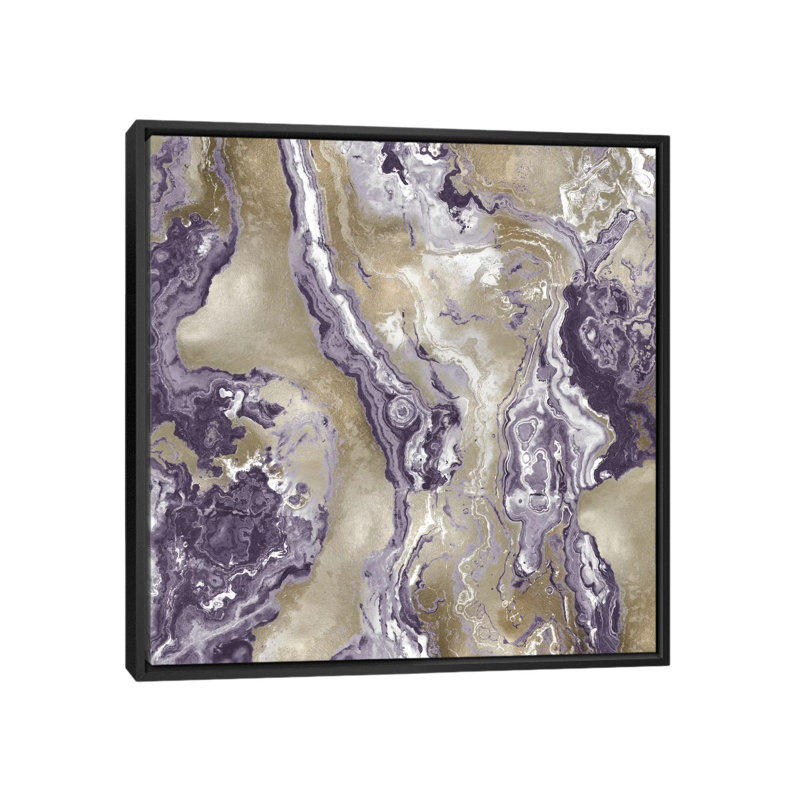 «Onyx Amethyst», impression sur toile, H 18 po x l 18 po x P 1,5 po, Toile encadrée noire, Pas de tapis