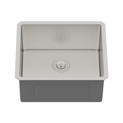 Évier de cuisine encastrable 21 po - Évier de cuisine encastrable en acier inoxydable de 21 po x 18 po x 9 po à cuve simple de profondeur de calibre 16 de 9 pouces, avec crépine (sans accessoires supplémentaires)