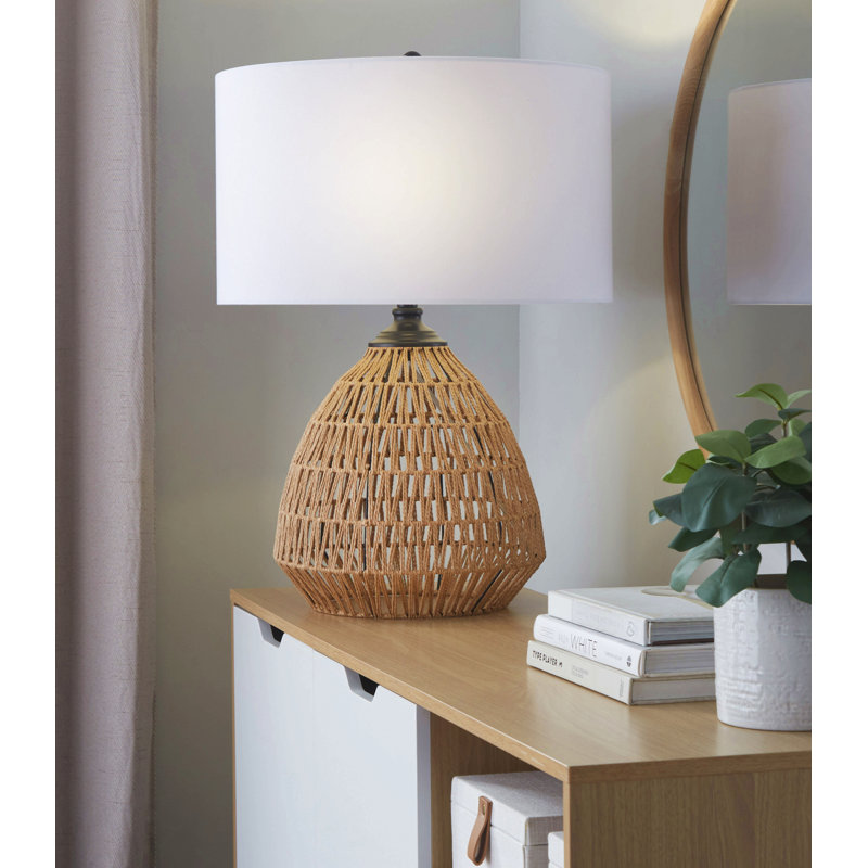 Queribus Wicker/Rattan Table Lamp