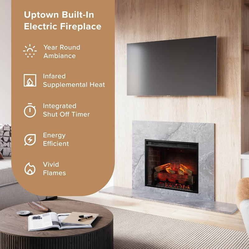 Uptown Smart Fireplace with Heat, 20.16" H x 23.96" W x 8.19" D