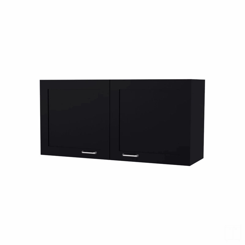 Kitchen Wall Cabinet With 2 Doors, Black