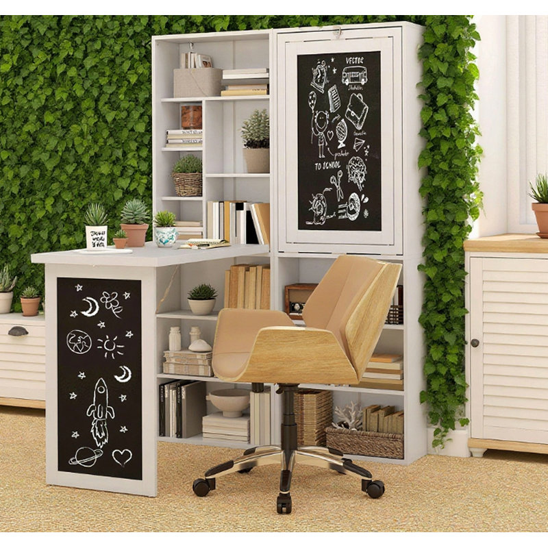 Bureau d'ordinateur pliable, bureau d'ordinateur mural, White