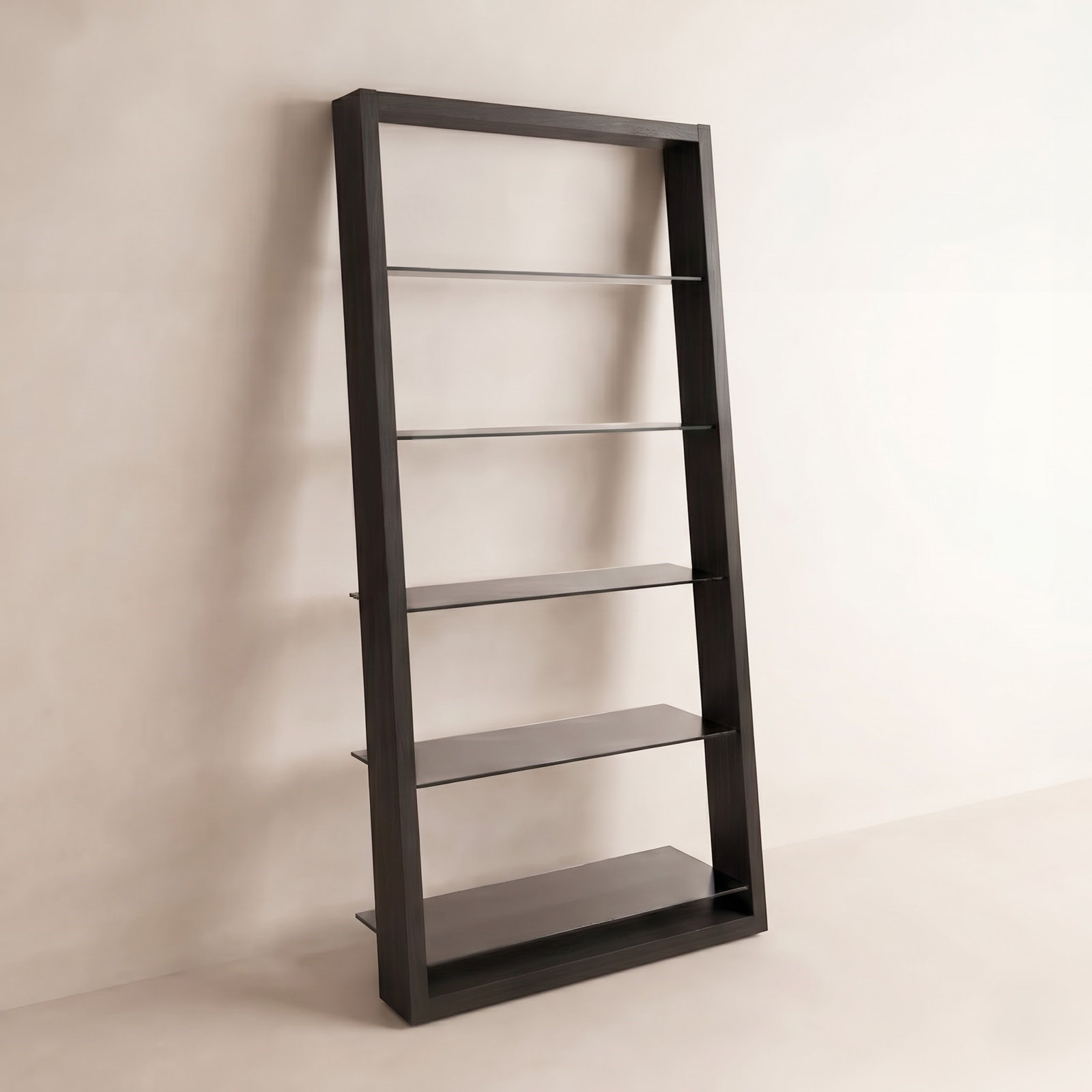 Eileen Blanc 34" Bookcase, Charcoal Stained Ash