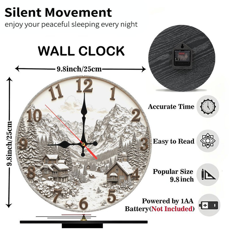 Horloge de montagne Winter Village
