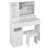 41" Large Size Left Drawer Desktop Vanity Table+Cushioned Stool Dresser Set-192827703