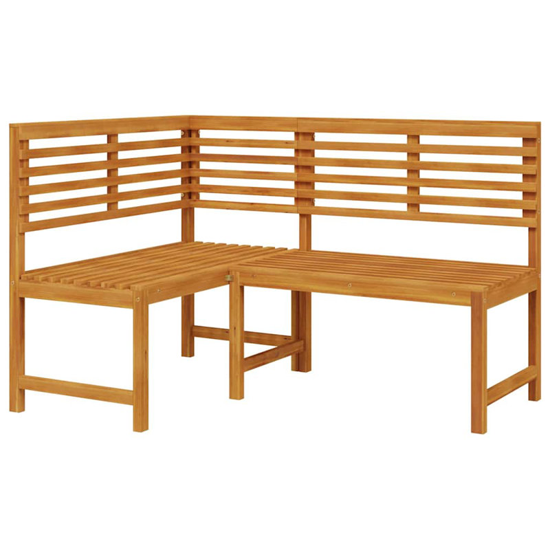 Garden Bench Set Solid Acacia Wood Outdoor Furniture Rustic Patio