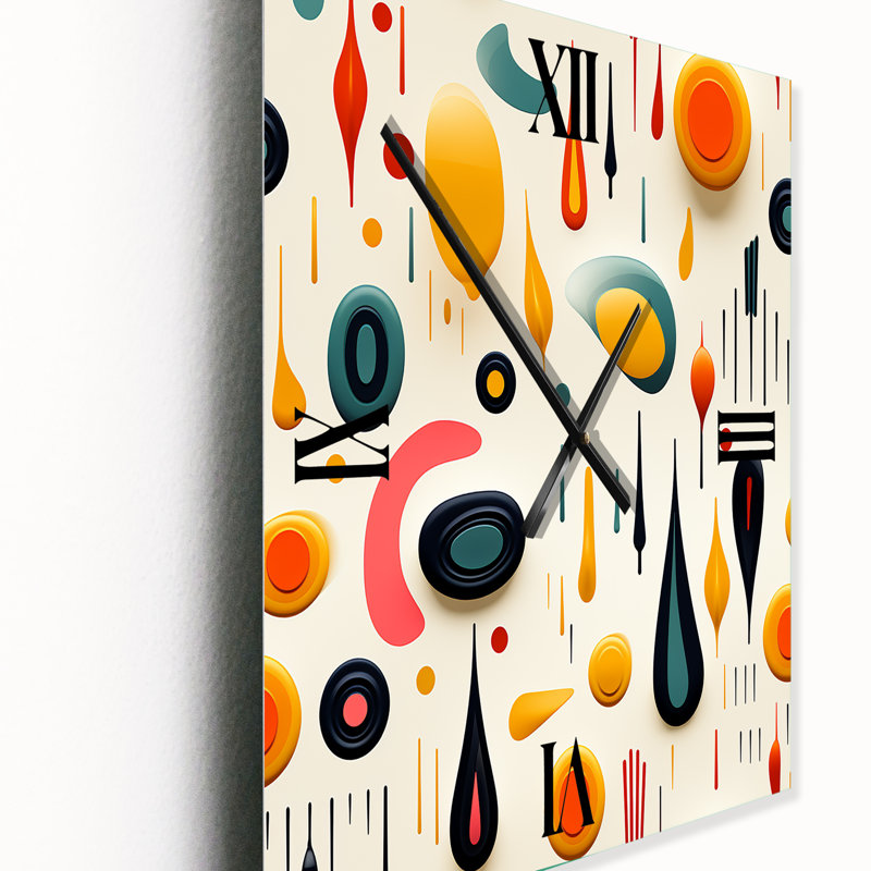 Jaquith - Horloge murale abstraite Mid-Century, Grand