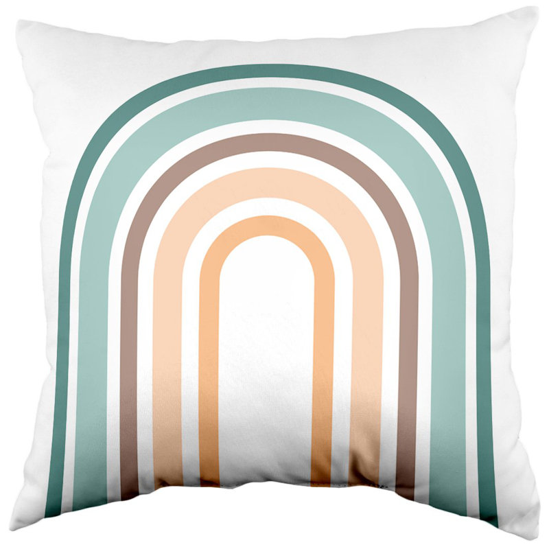 Throw Pillow, White/Green/Red