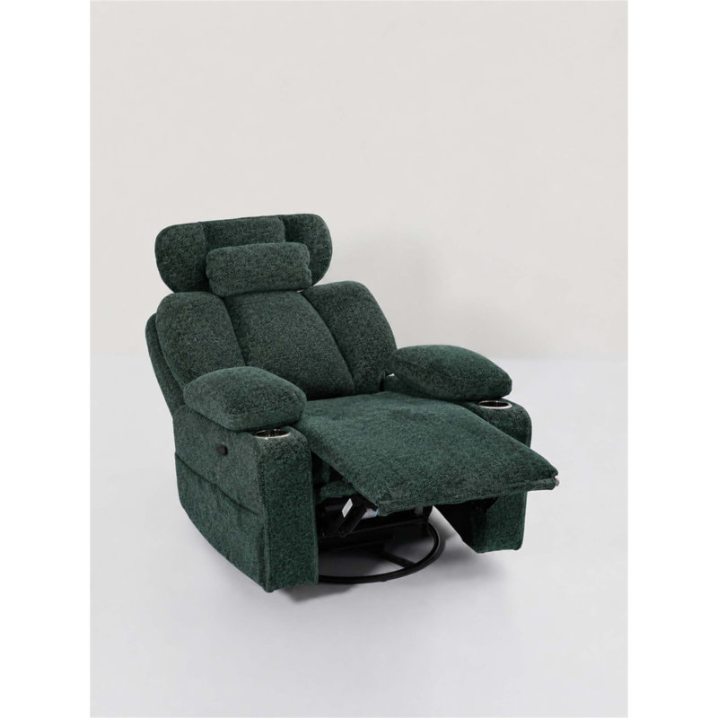 Fauteuil inclinable à bascule extra manuel avec pivotement à 360 °, coussin de nuque réglable et rembourrage ergonomique pour un confort ultime