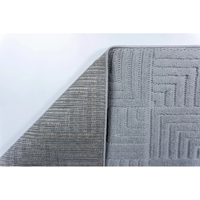 Tapis dÃ©coratif bohÃ¨me Rothe, gris, avec envers antidÃ©rapant, Ovale 6 pi 7 po x 9 pi 11 po