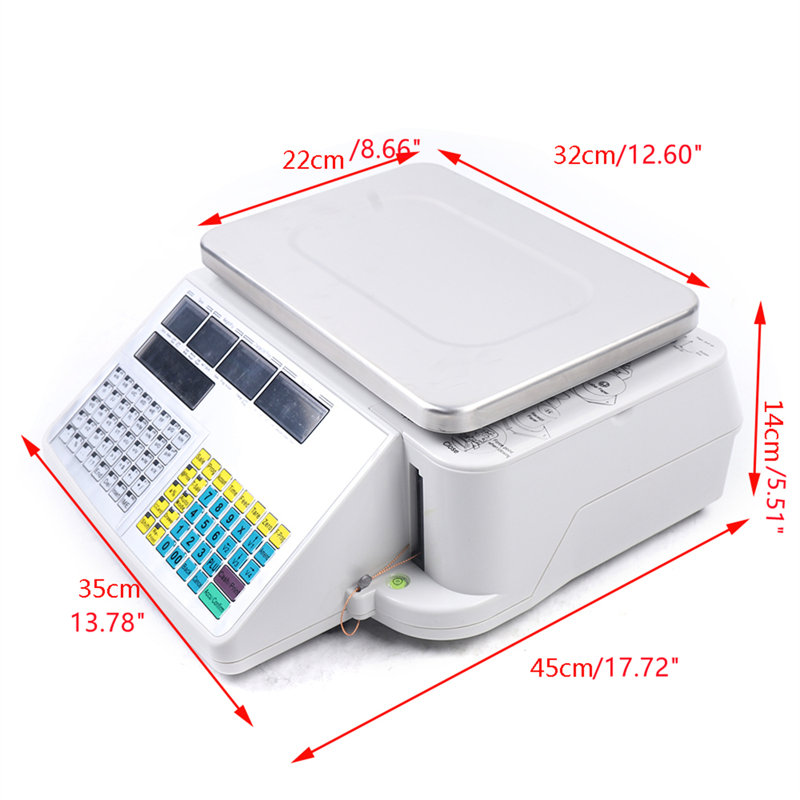 Balance numérique avec imprimante thermique 66Lbs 110V