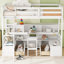 Lit mezzanine simple avec tablettes de rangement-111782783
