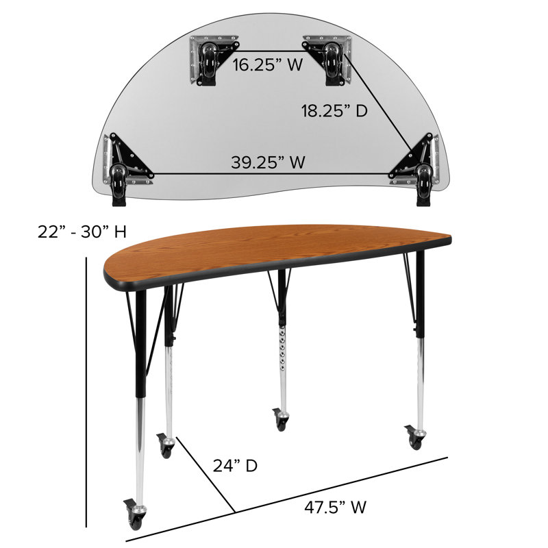 Goddard 48" Grey Thermal Laminate Wave Collaborative Activity Table