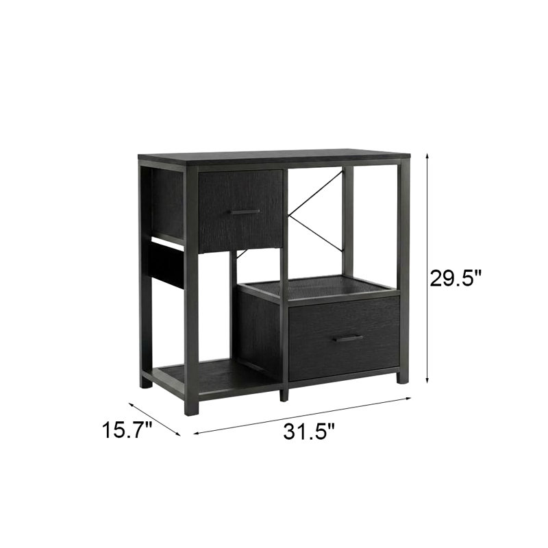Aquarium Stand for 20–29 Gallon Fish Tanks with Built-In Power Outlets, Heavy-Duty Metal and Wood Stand with Storage Drawer