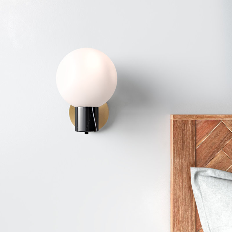 Drake 1-Light Metal and Glass Armed Sconce