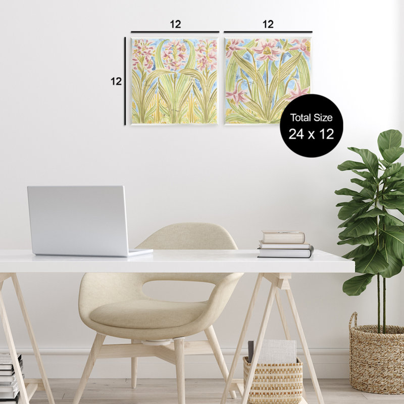 Ensemble de 2 plaques murales Floral Palau Tiles, design par June Erica Vess