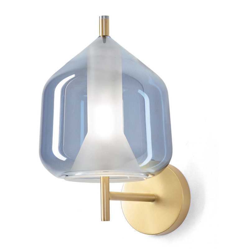 Colusa Armed Sconce, Sky Borosilicate
