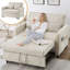 2 Seater Linen Sofa Bed-822710150