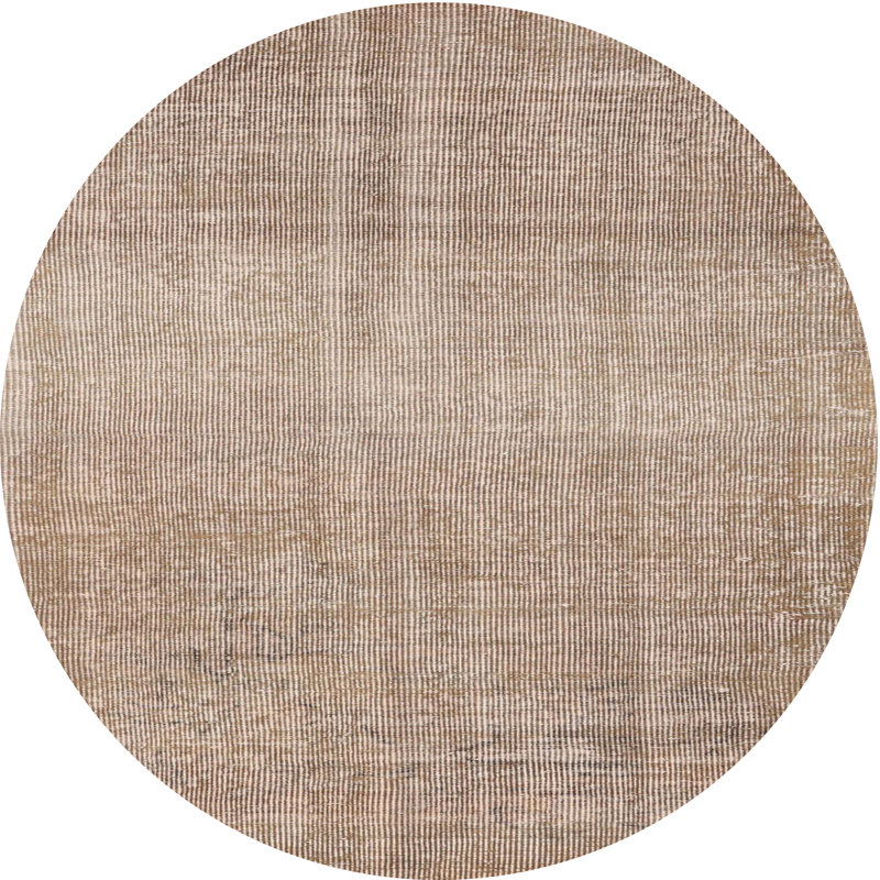 Tapis brun contemporain, Rond 5 pi