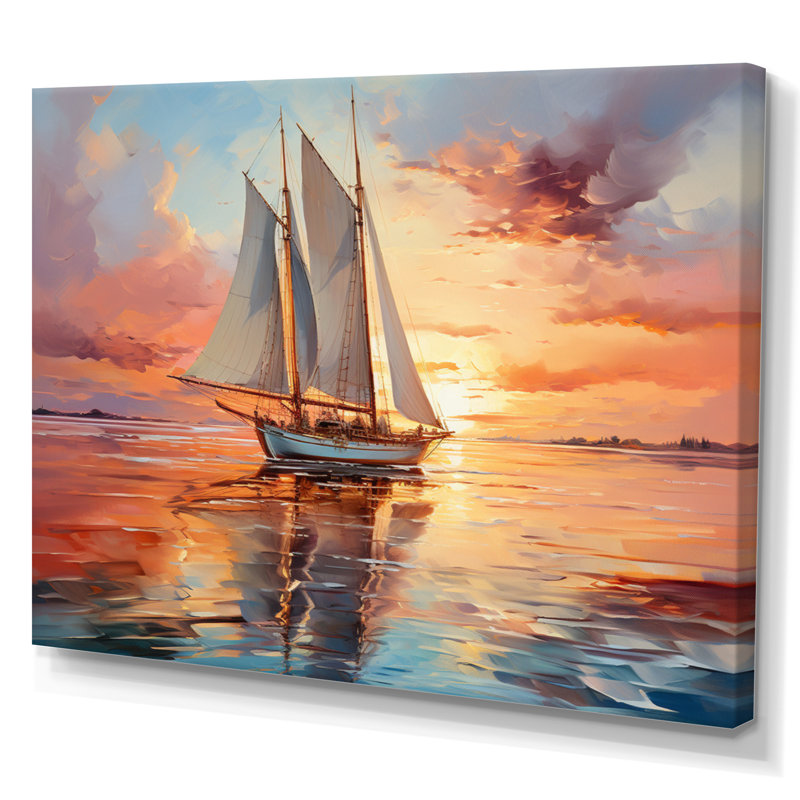Sailboat Coastal Dreams I - Sailing Boat Wall Decor, H 34 po x l 44 po x P 1,5 po, Toile tendue