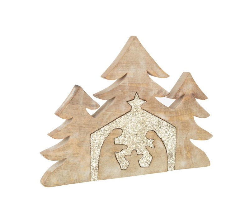 Christmas Decorative Accent, 4cm H x 40.5cm W x 54.5cm D, Glitter