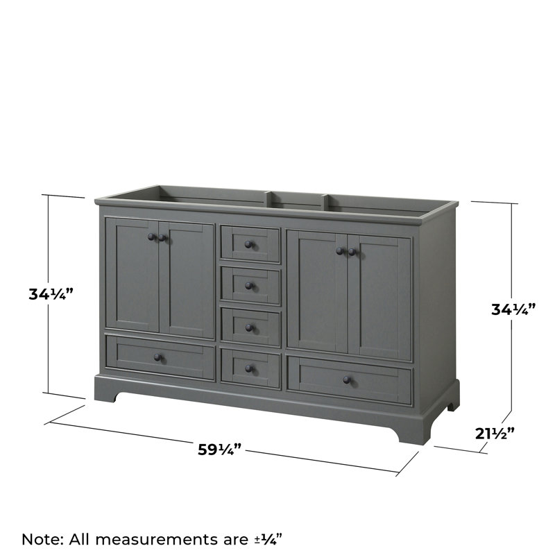Base de meuble-lavabo double Deborah, Gris foncé / noir