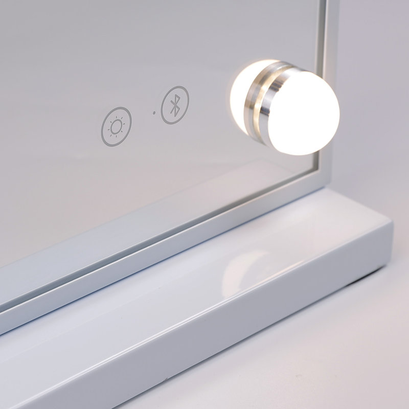 Rectangle Bluetooth LED Metal Mirror, White
