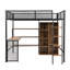 Lit mezzanine en métal avec bureau intégré