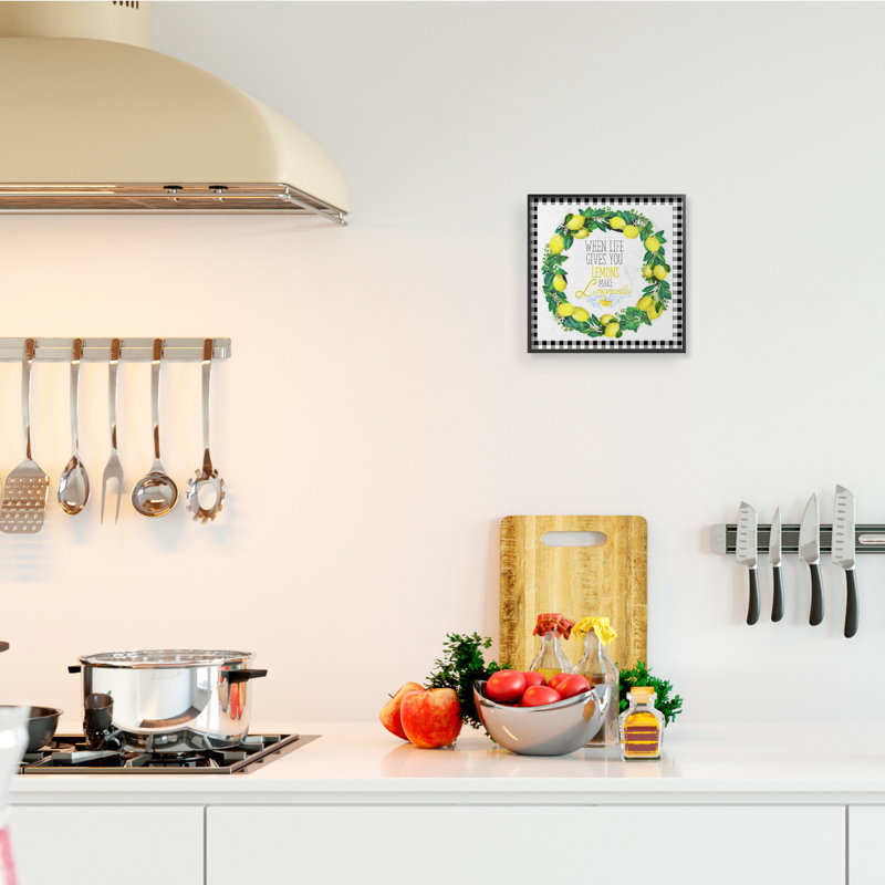 «Make Limoncello Kitchen Humor Plaid Word Design» par the Evening Evening Post - impression d'art graphique