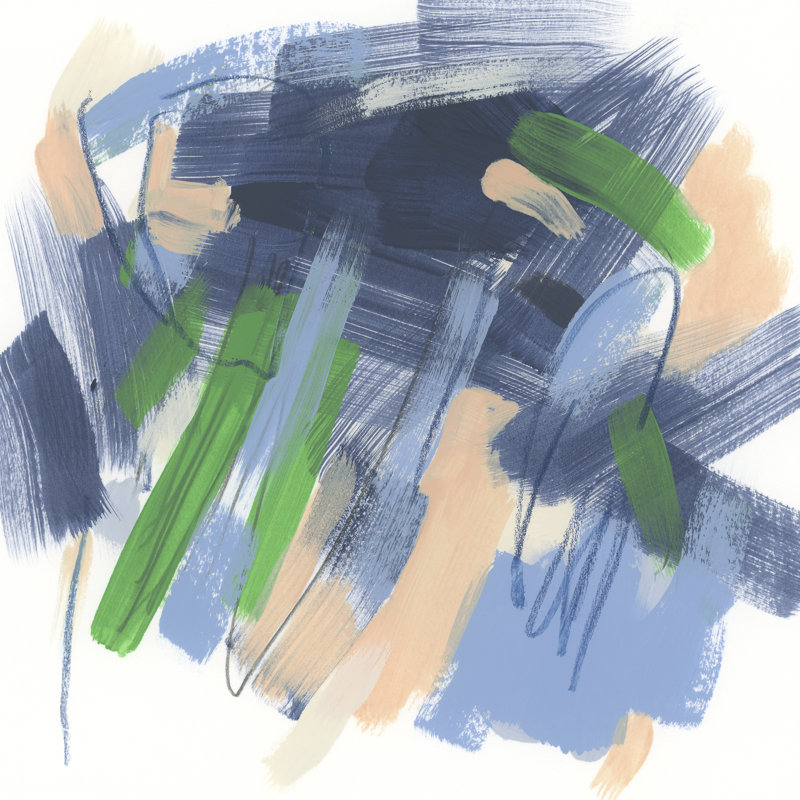 Sombra Azul III by June Erica Vess - Wrapped Canvas Print, 30 cm H x 30 cm W