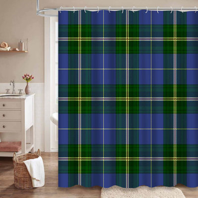 Scotia Tartan Plaid Canada Canadian Blue Shower Curtain with 12 Hooks