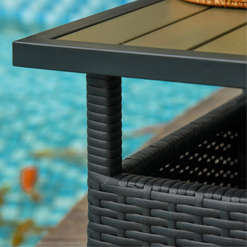 Table d'appoint en osier de rotin 22 po Outsunny