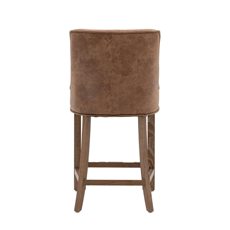 Align Upholstered Counter Stool, Brown