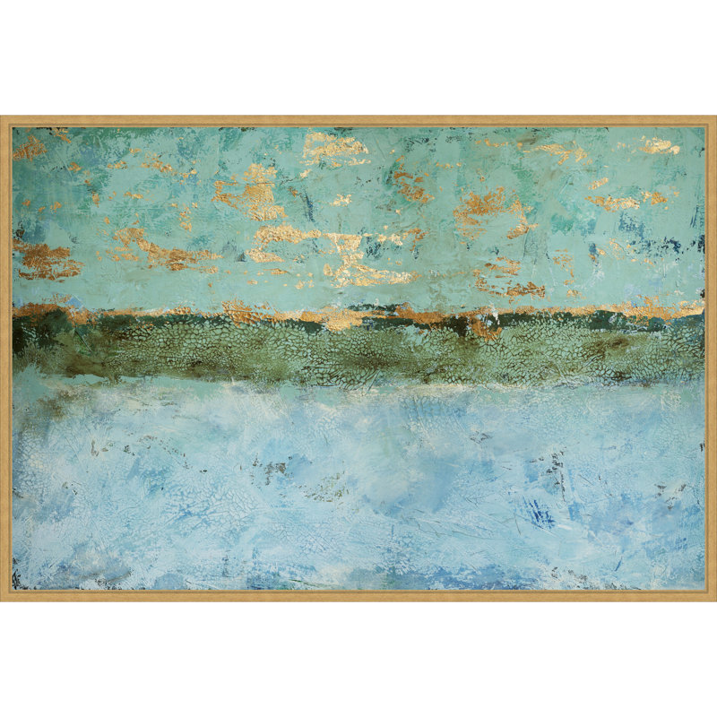 «Yellow Horizon» par Kinley, reproduction d'art sur toile encadrée, H 28 po x l 41 po