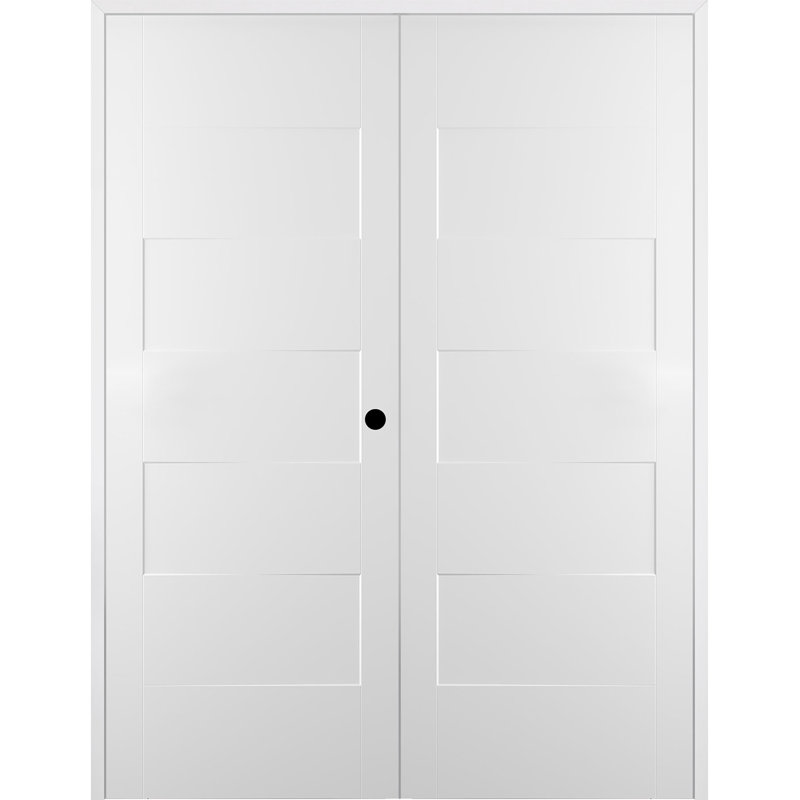 Porte standard à panneaux en bois manufacturé blanc creux Lester, 71,75 po x 79,38 po, Gauche