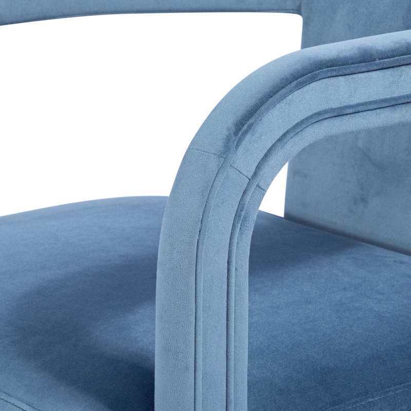 Metro Barrel Chair, Stax Dust Blue Performance Velvet
