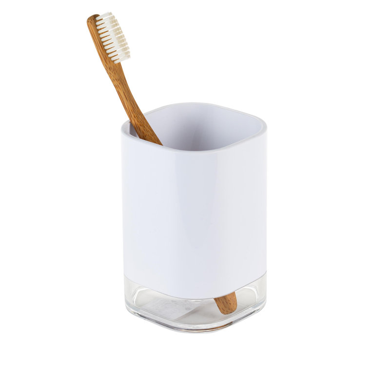 White Brushed Plastic 6-Piece Modern Bathroom Accessory Set