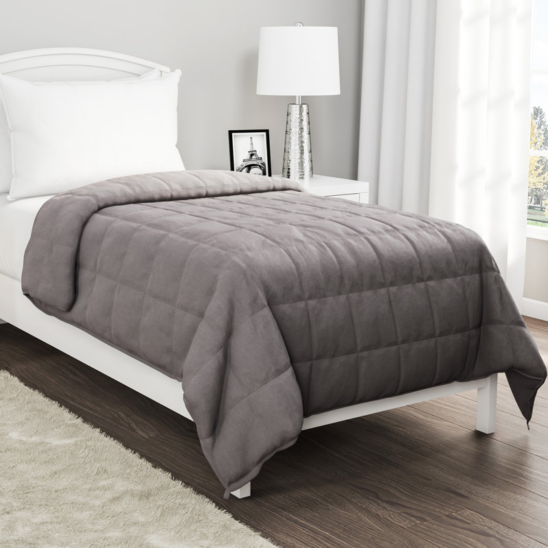 Lavish Home Grey Weighted Blanket 15lbs, 48" W x 72" L