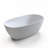 61 inch Matte White Solid Surface Freestanding Soaking Bathtub with Overflow and Pop-up Drain