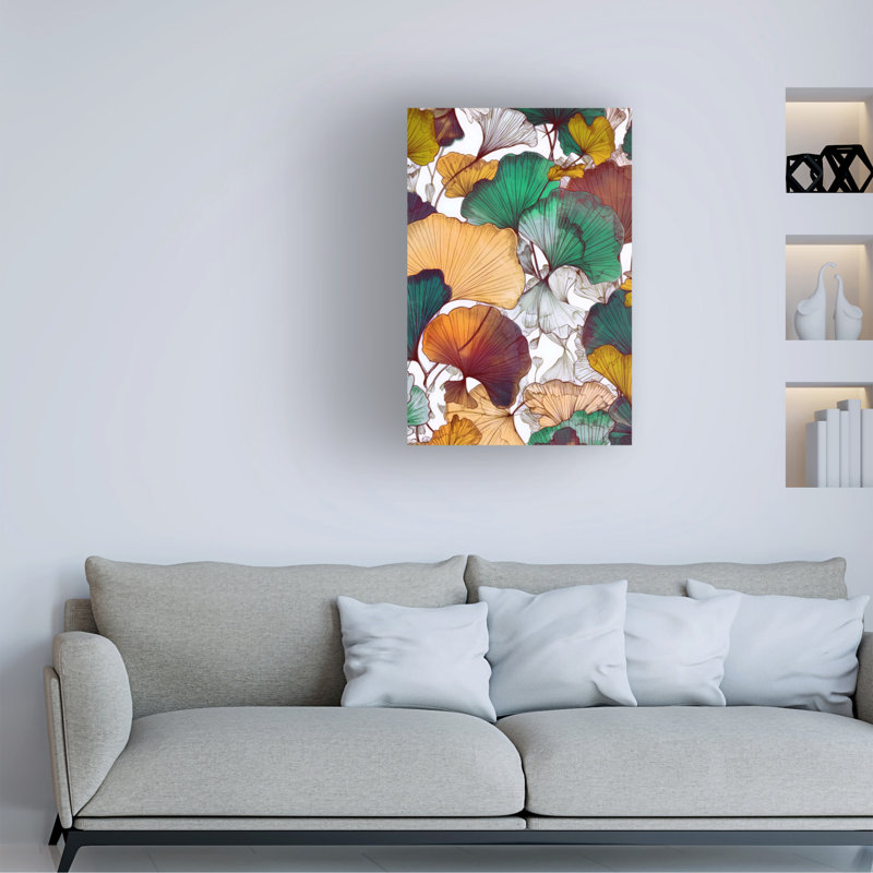 Art sur toile, 12 feuilles de bolognaise, H 30 po x l 47 po