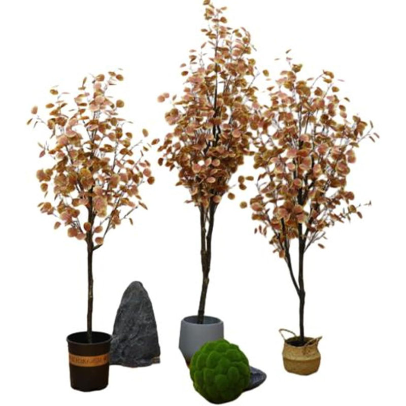 Eucalyptus artificiel d'automne avec pot de fleurs, H 59,06 po