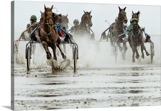 «Straub The Race» par M. Hulsbusch - reproduction de photo, H 24 po x l 32 po x P 1 po, Cadre noir