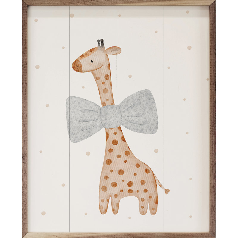 «Boho Watercolor Giraffe» par Allure, reproduction d'art sur bois, H 10 po x l 8 po