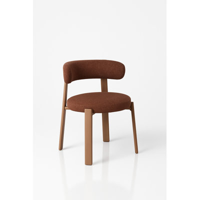 Upholstered Curved Back Wood-look Metal Frame 2pc Dining Chairs